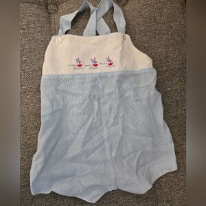 Vintage Alison Scott Overalls With Embroidered Birds
